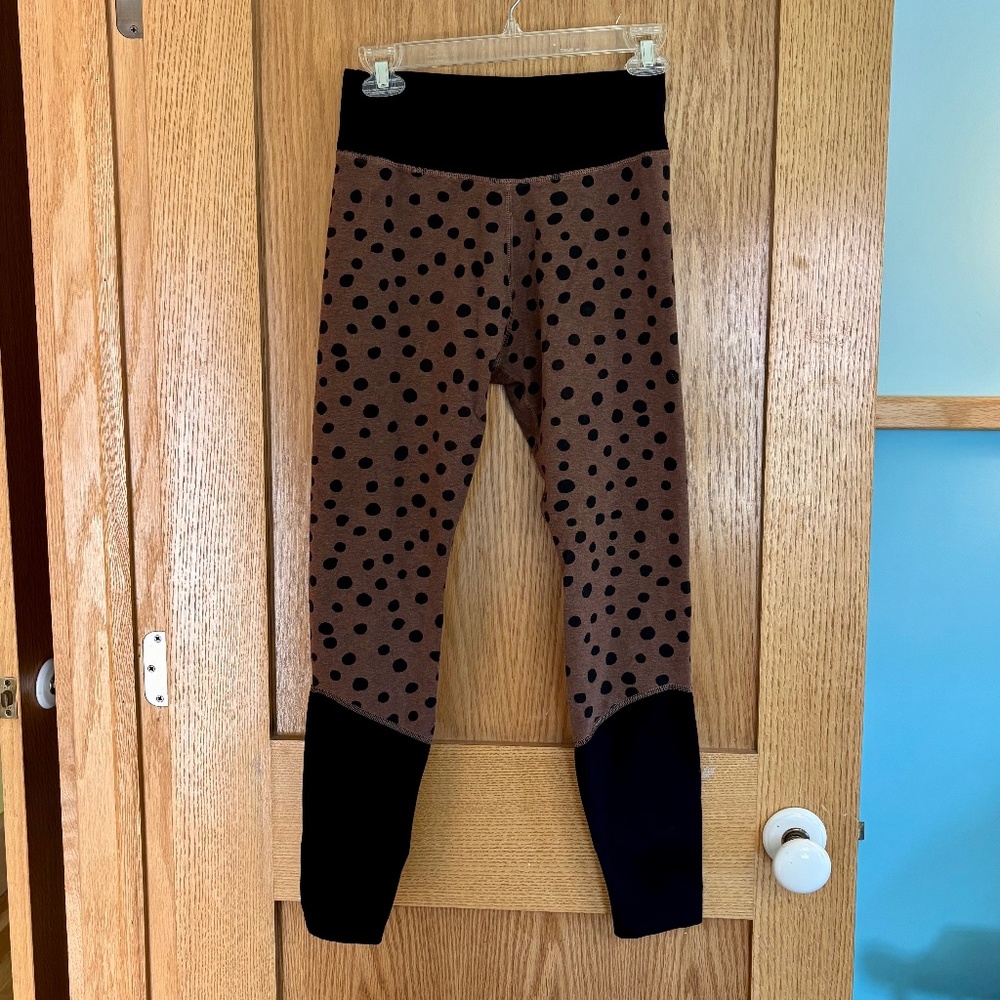 Pact Cotton Legging Brown & Black Size Medium
